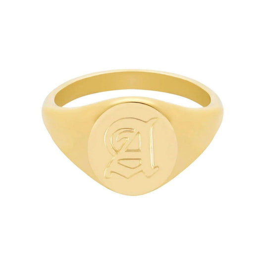 Bold Gold Initial Ring