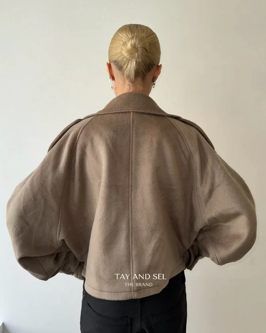 Minimalist Buttoned Wool Short Coat