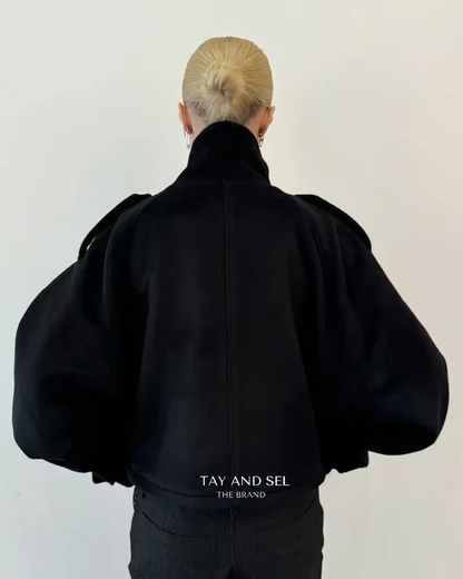 Minimalist Buttoned Wool Short Coat