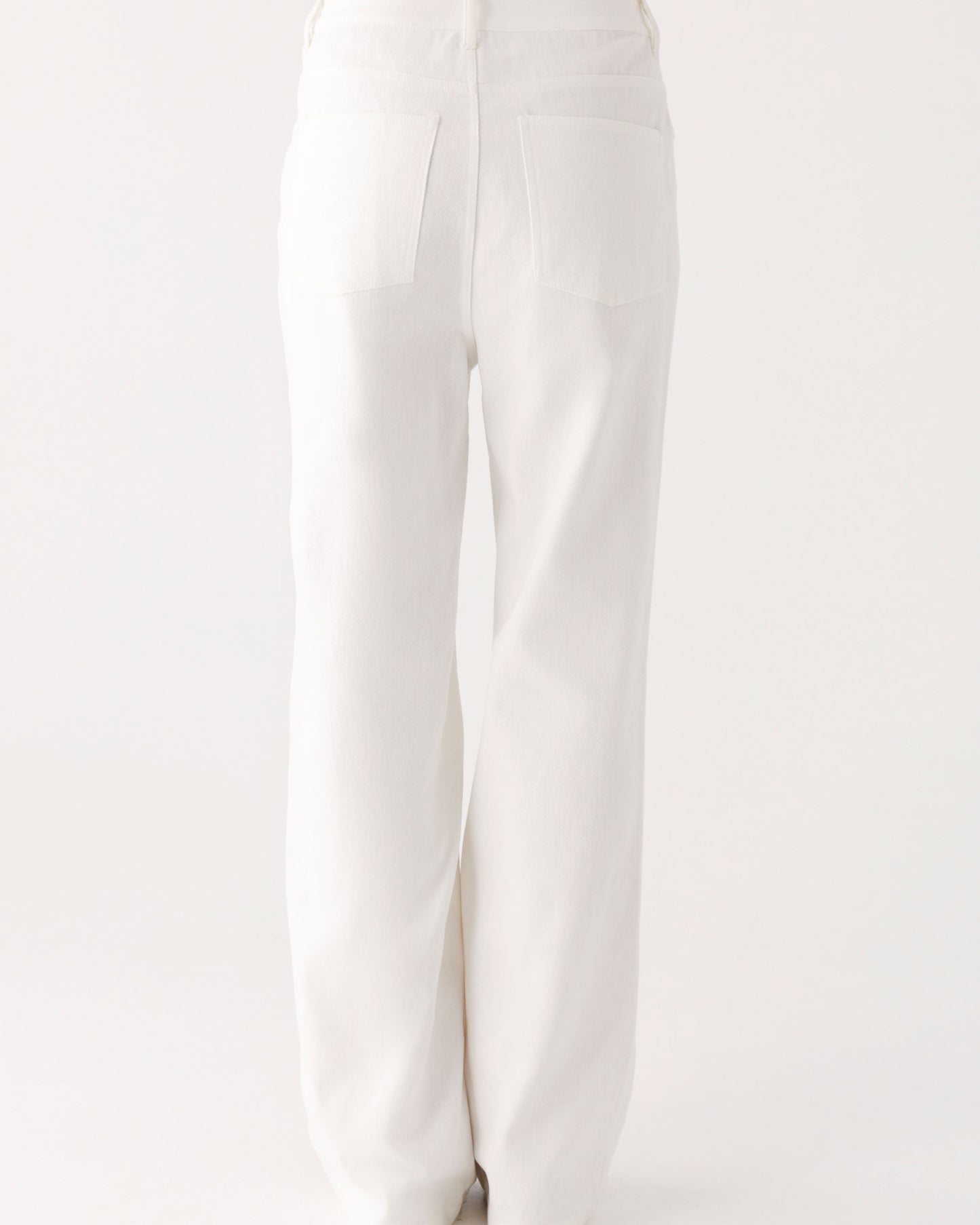 White Basic Straight Leg Denim Jeans