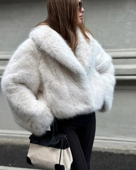 Faux Fur Collared Warm Longline Coat