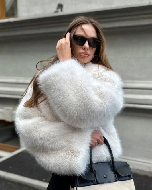 Faux Fur Collared Warm Longline Coat