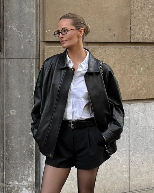 Black Faux Leather Moto Jacket